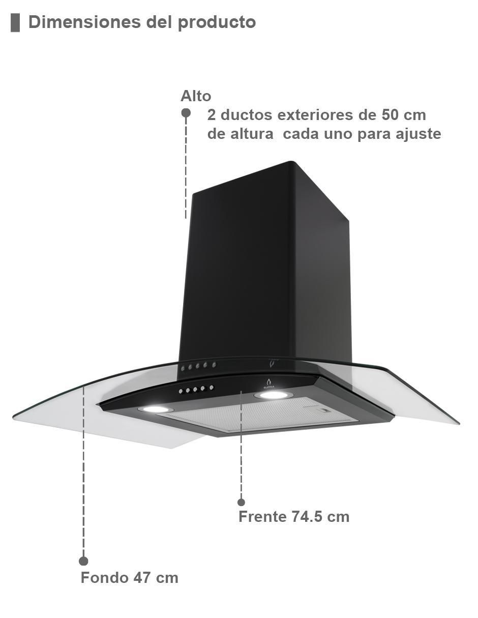 Campana de isla TERAMO de acero inoxidable 3