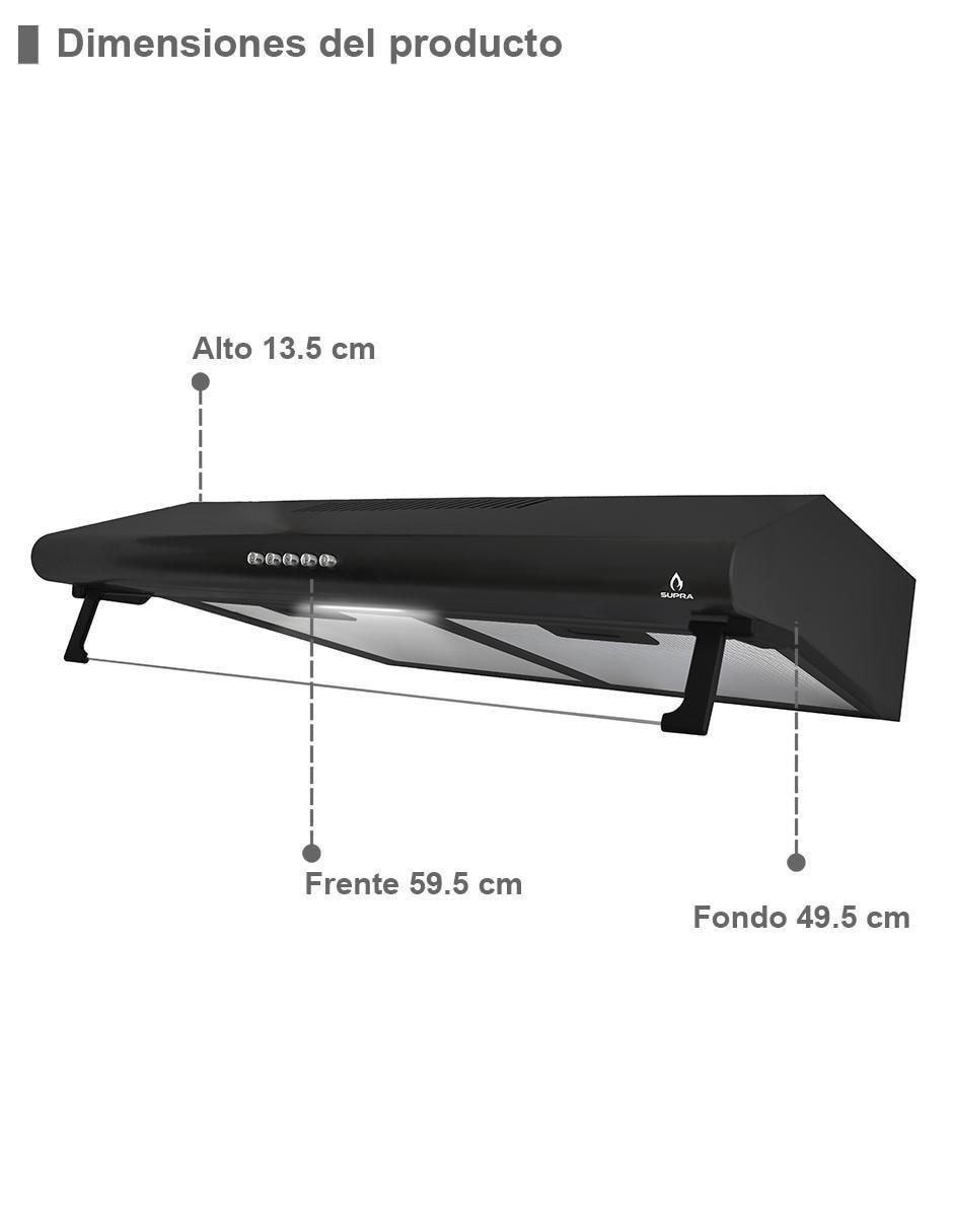 Campana de pared CB-60-BLACK de acero inoxidable 3