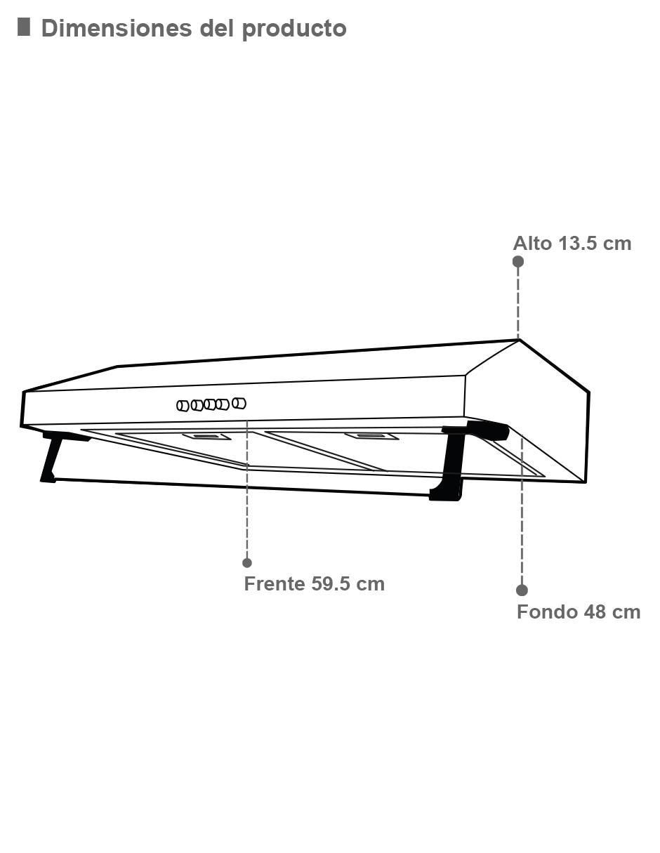 Campana de pared NUBE N-60 de acero inoxidable 3