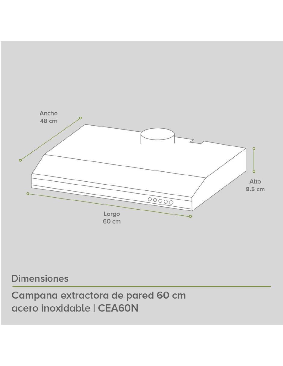 Campana de pared CEA60N de acero inoxidable 6