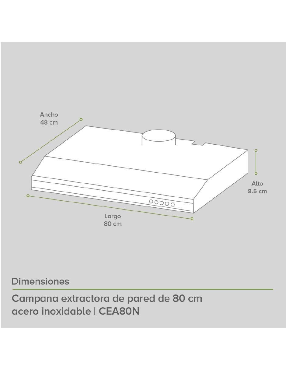 Campana de pared CEA80N de acero inoxidable 6