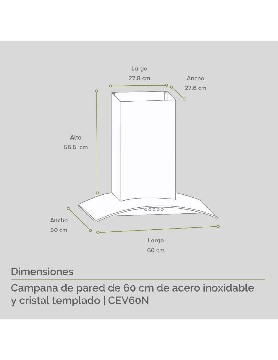 Campana de pared CEV60N de acero inoxidable 7