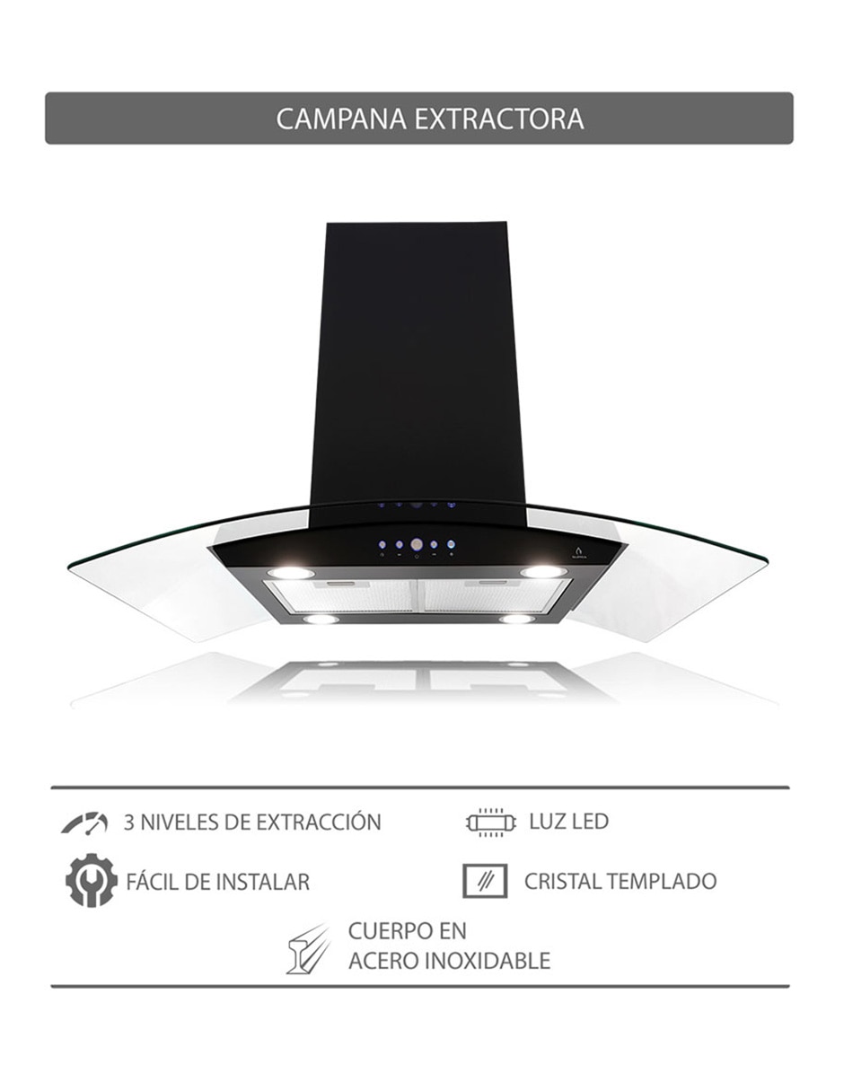 Campana de isla CI-76 BLACK de acero inoxidable 3