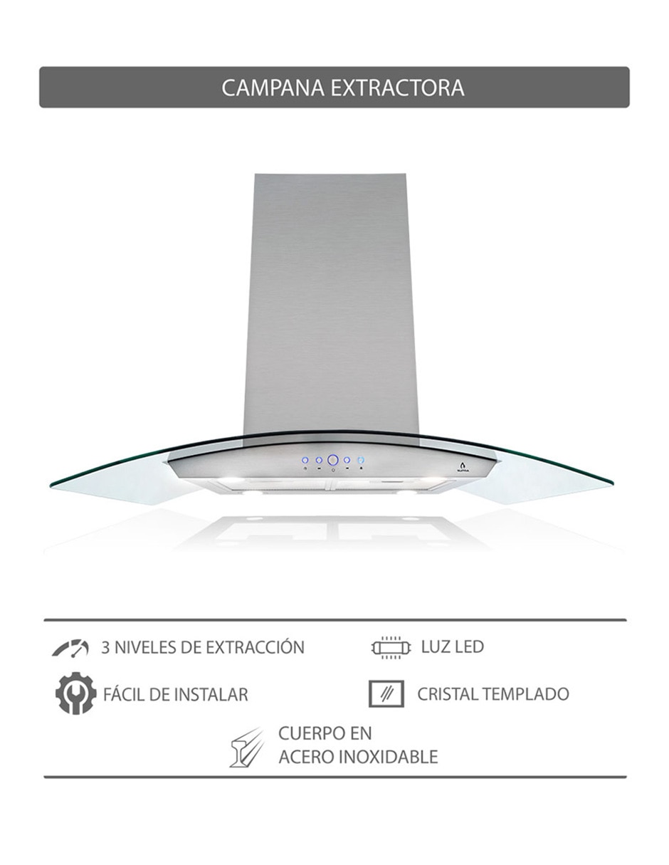 Campana de isla CI-76 de acero inoxidable 3