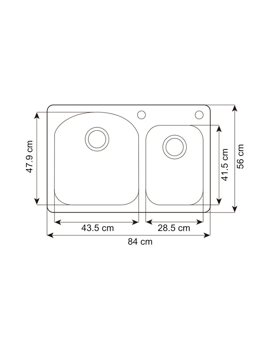 Tarja de acero inoxidable con escurridor izquierdo TEKAWAYDM33.22.2CMD 7