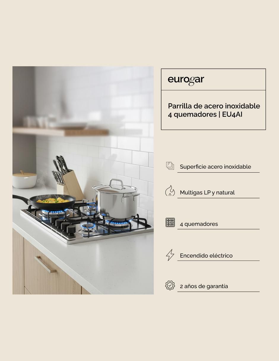 Parrilla a Gas LP empotrable 7
