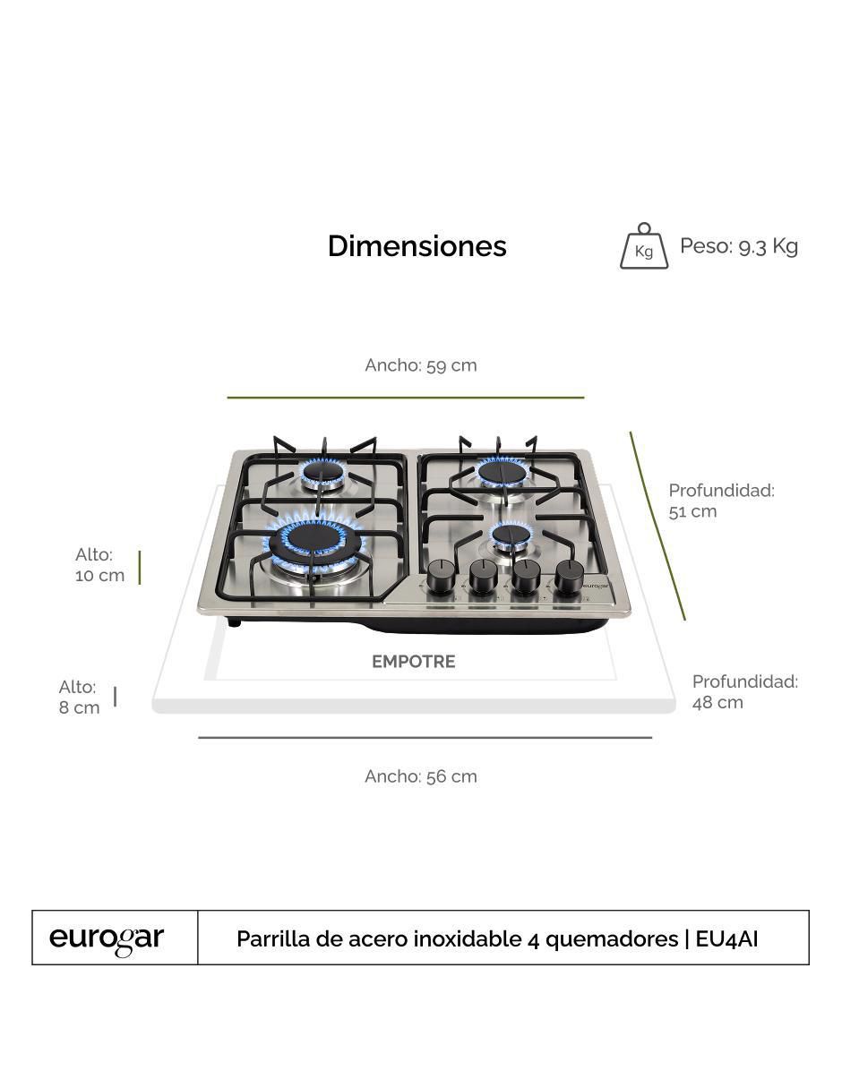 Parrilla a Gas LP empotrable 10