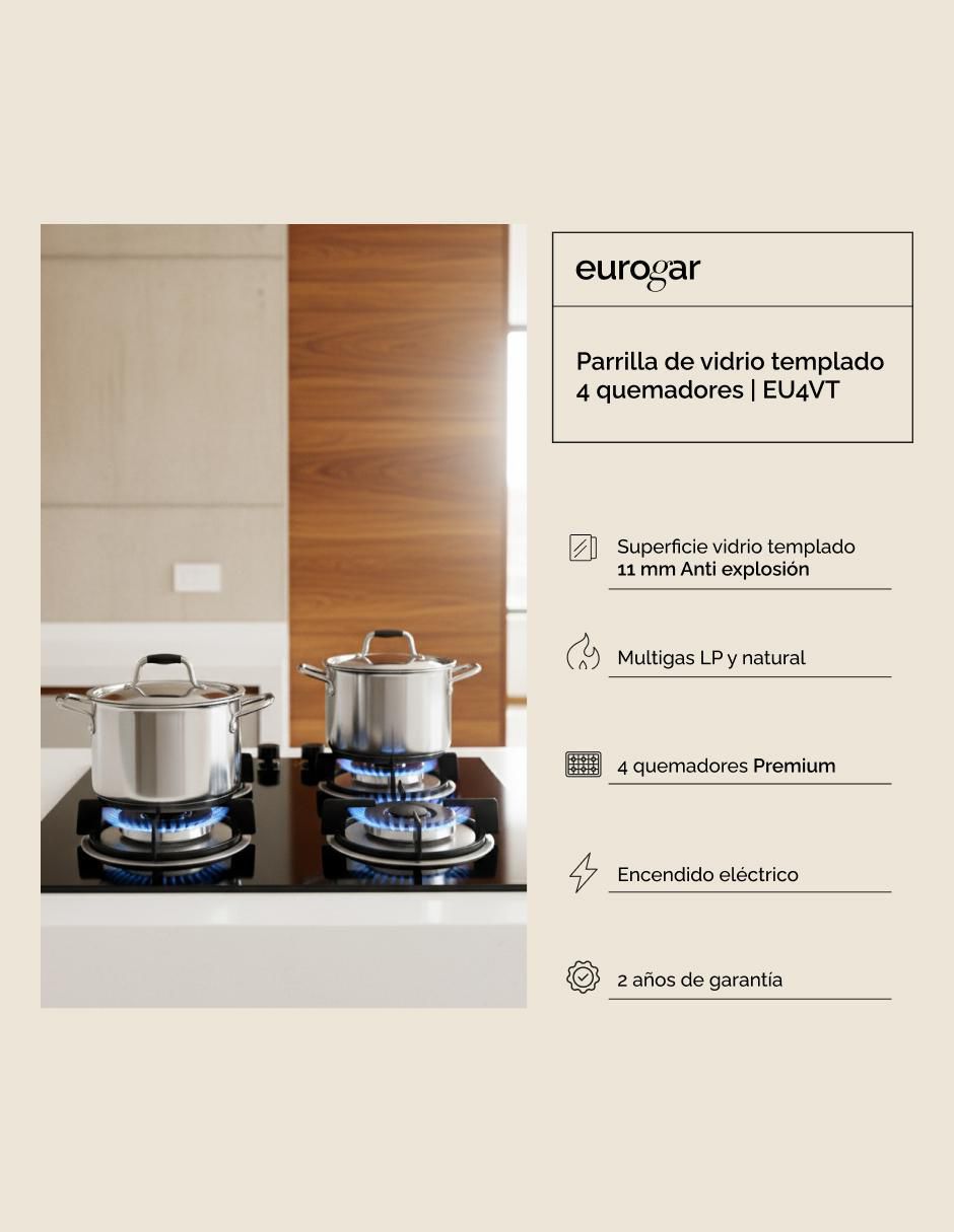 Parrilla a gas lp empotrable multigas 7