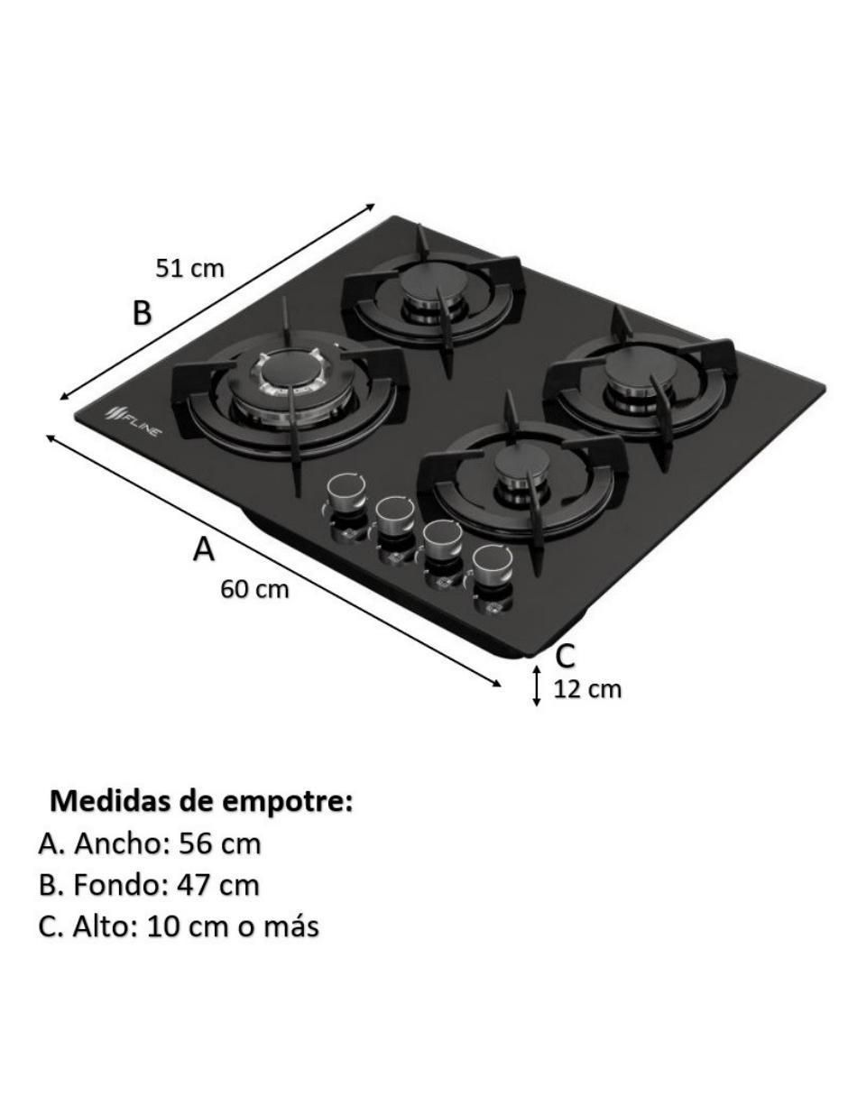 Parrilla a gas lp empotrable 6