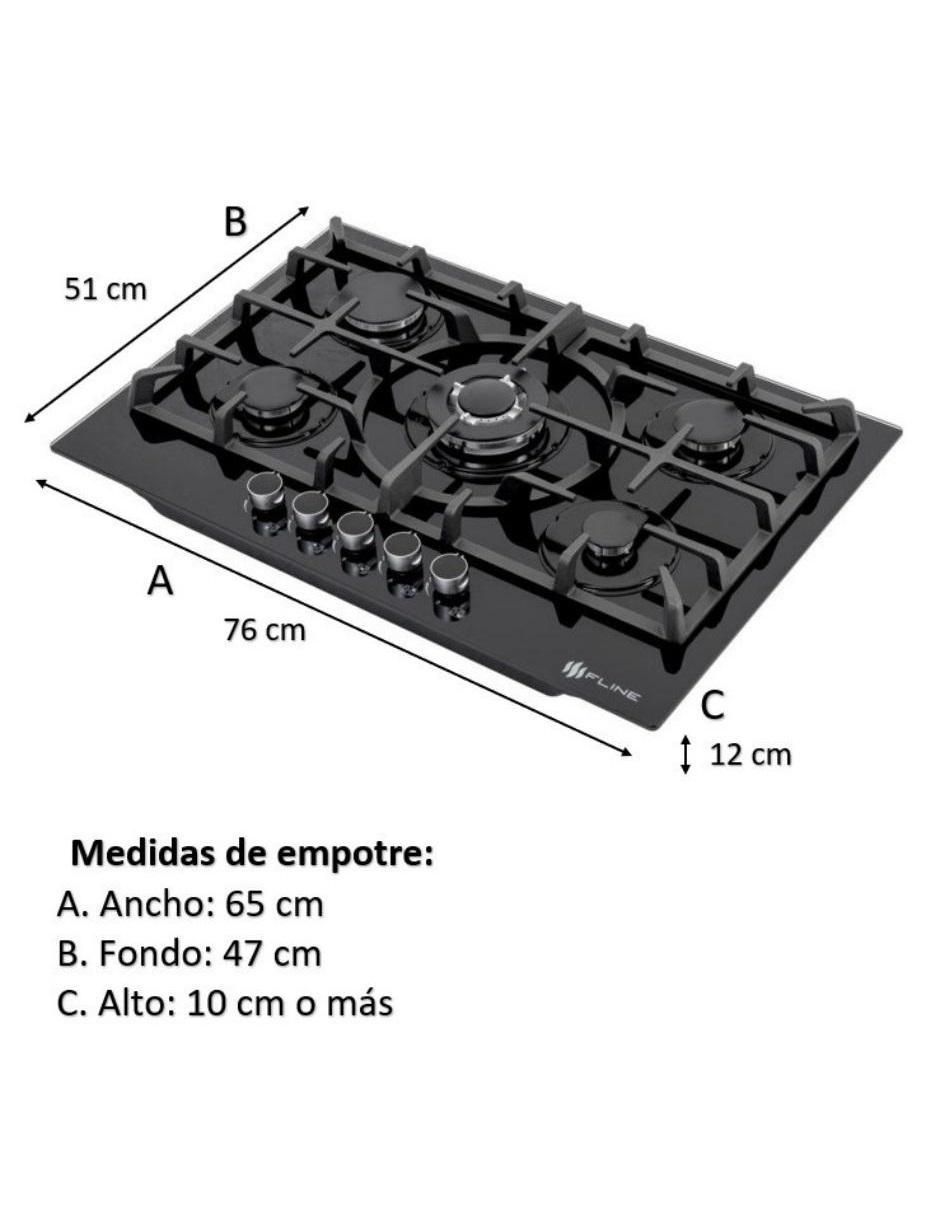 Parrilla a gas lp empotrable 6
