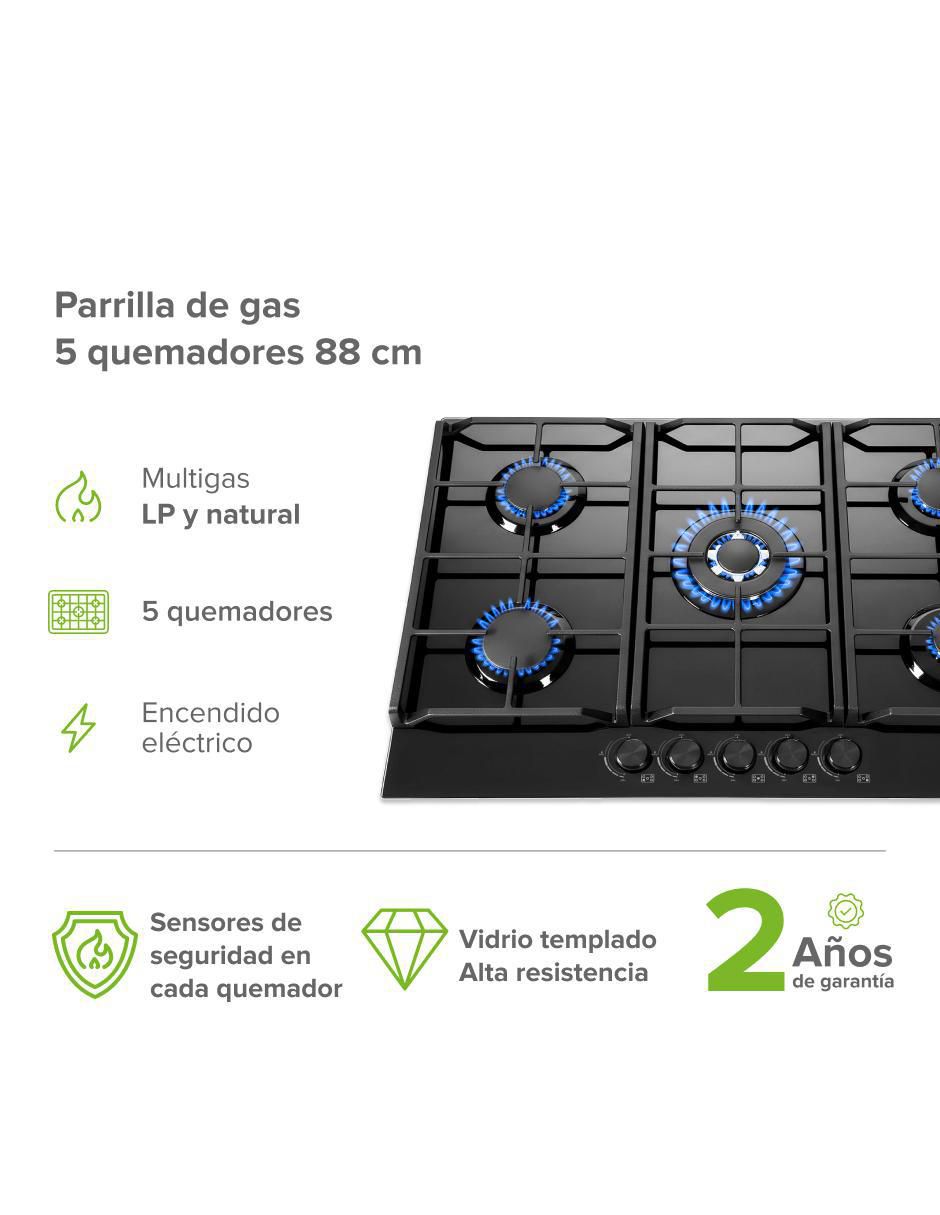 Parrilla a gas lp empotrable multigas encendido eléctrico 2
