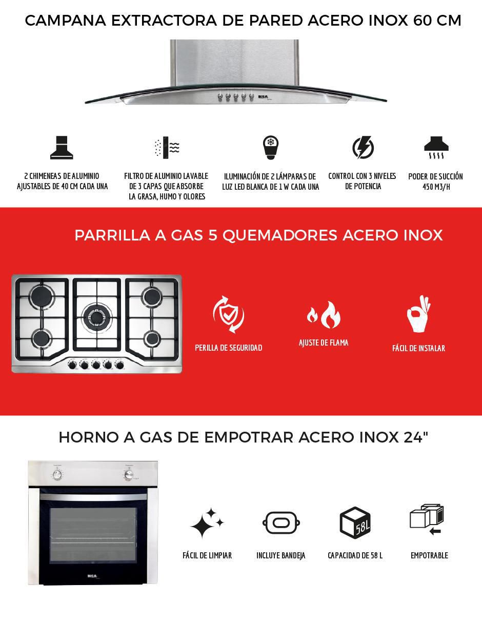 Parrilla a gas lp empotrable 3