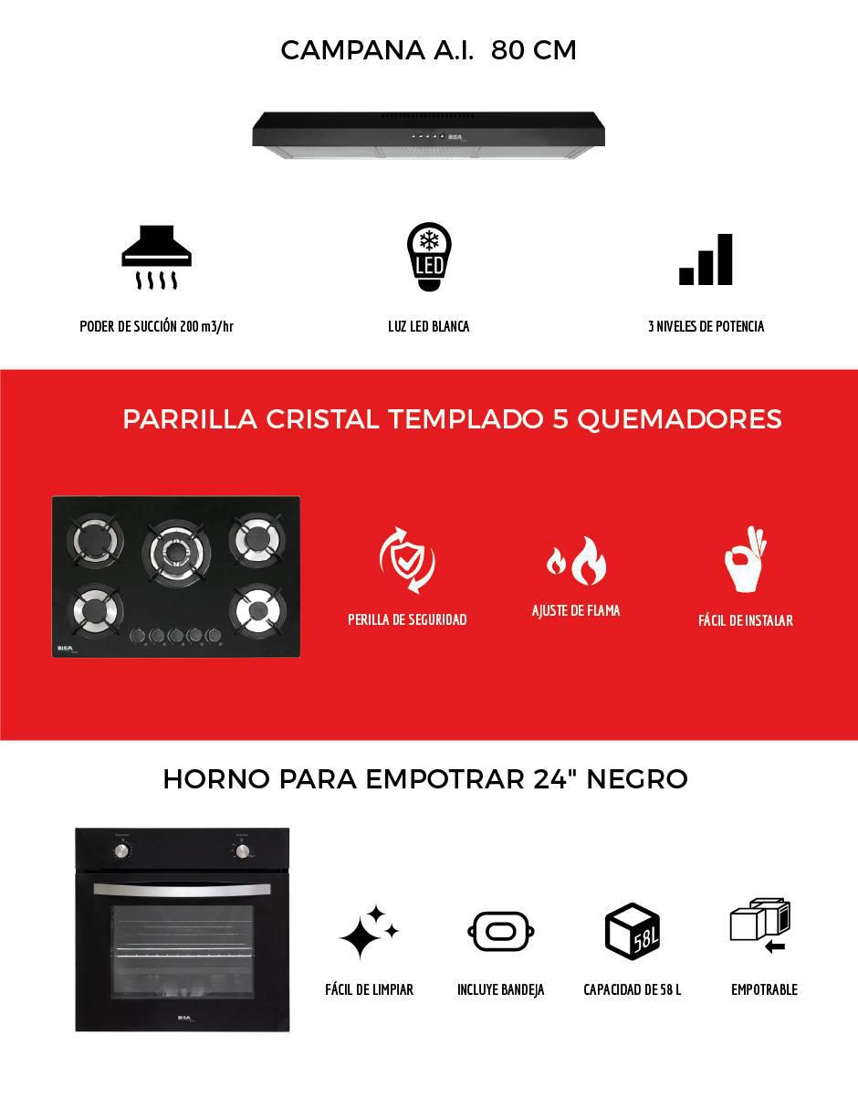 Parrilla a gas lp empotrable 3