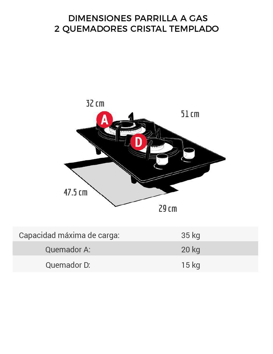 Parrilla a gas lp empotrable 4