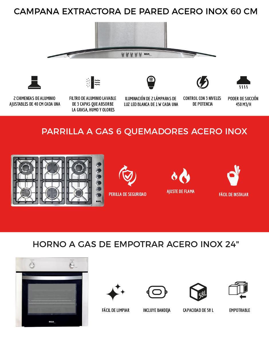 Parrilla a gas lp empotrable 3