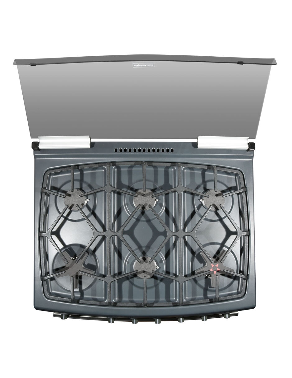 Estufa empotrable a gas natural/lp 76 cm KZ.EST.MODENA.FRYER. de 6 quemadores 2