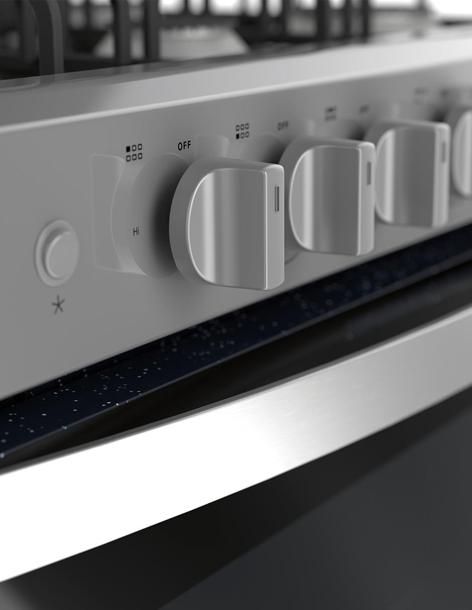 Estufa empotrable a Gas LP 76 cm WER2000B de 6 quemadores 7