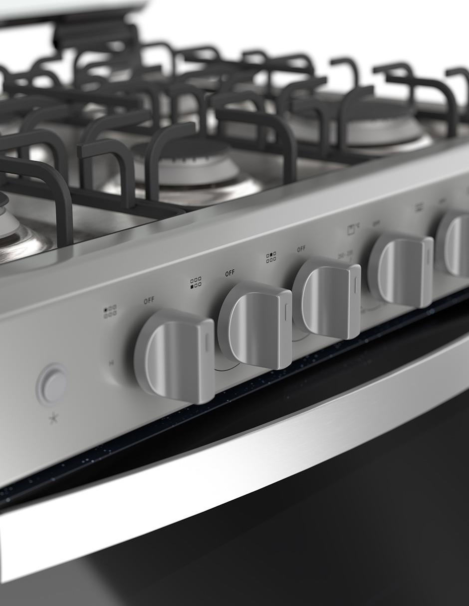 Estufa empotrable a Gas LP 76 cm WER2100D de 6 quemadores 3
