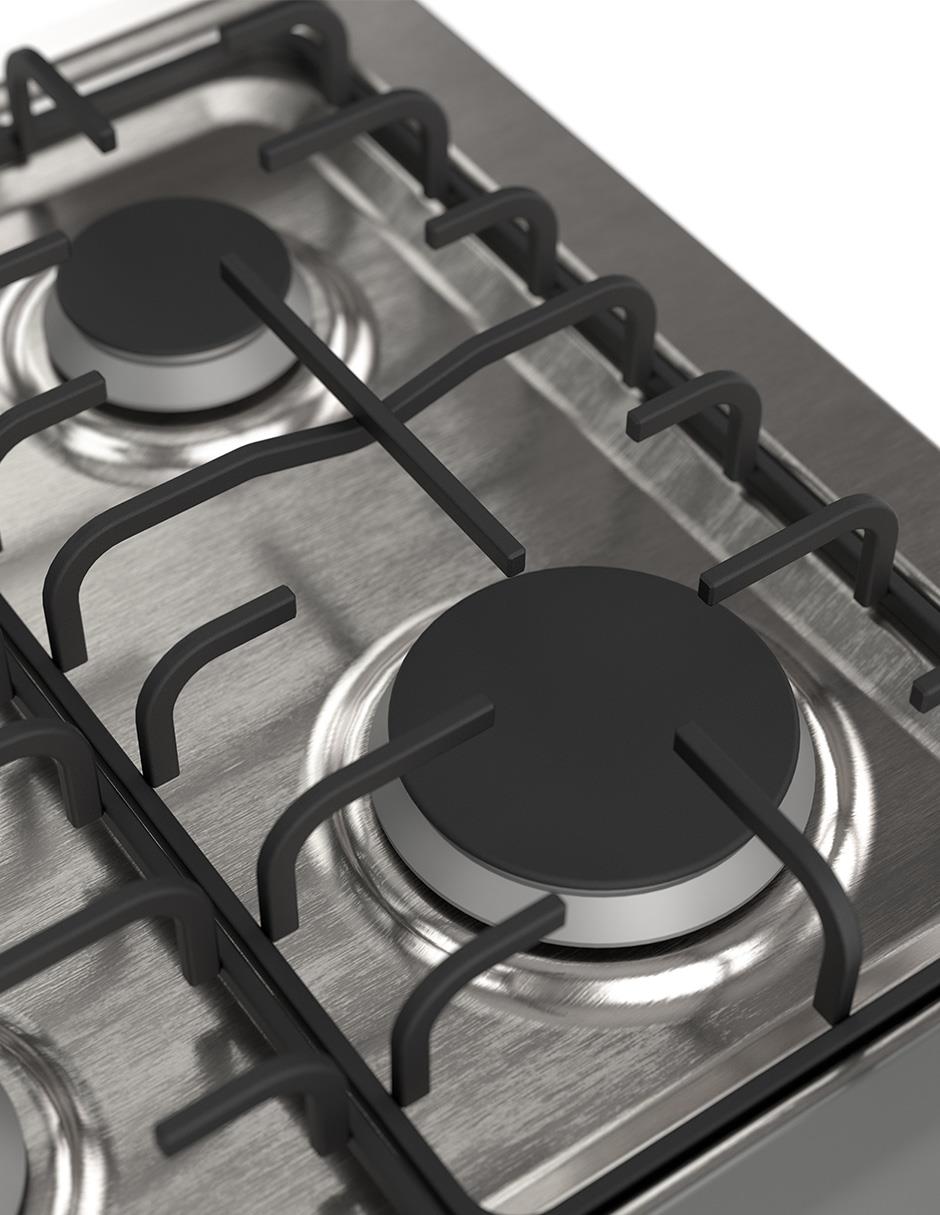 Estufa empotrable a Gas LP 76 cm WER2100D de 6 quemadores 4