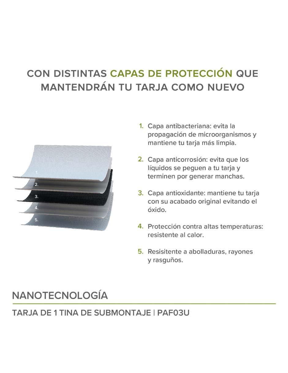 Tarja 1 tina de acero inoxidable PAF03U 8