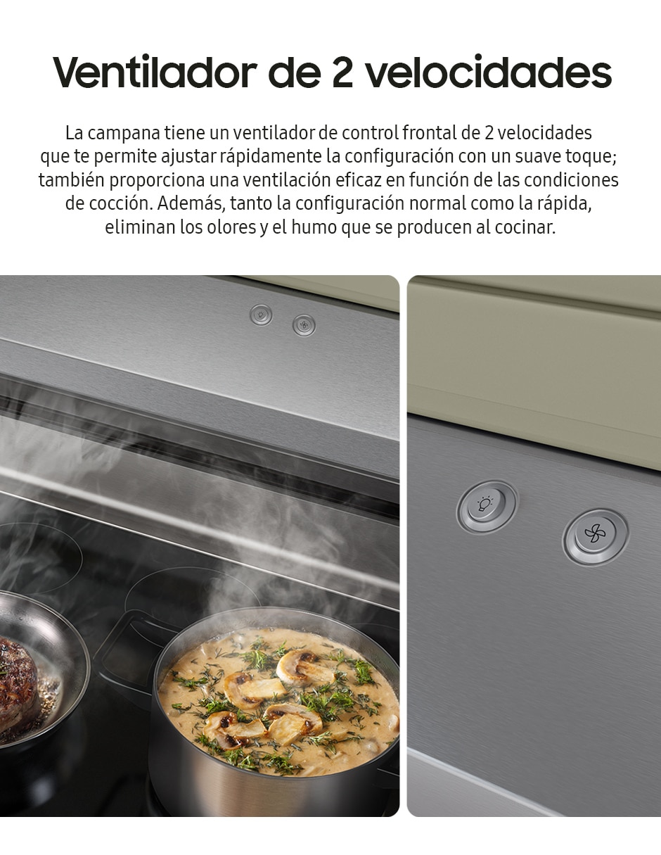 Campana de pared NK30B3000US/AX de acero inoxidable 7