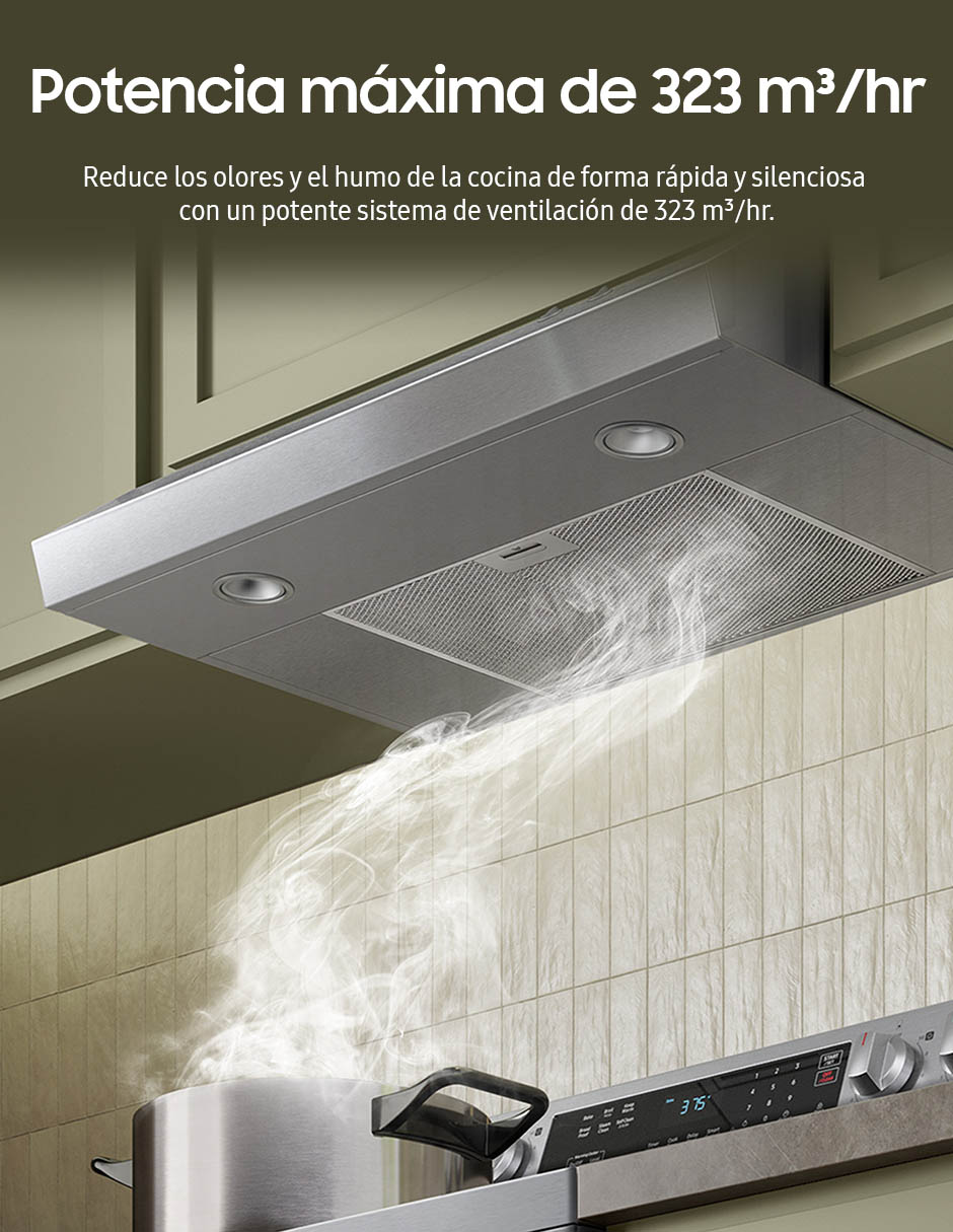 Campana de pared NK30B3000US/AX de acero inoxidable 8