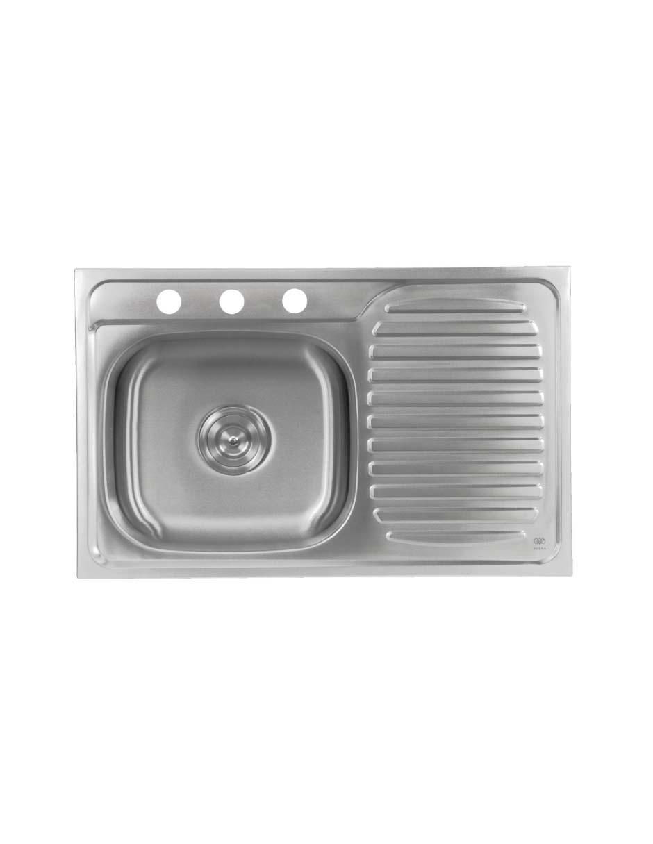 Tarja de acero inoxidable con escurridor derecho PAF02S