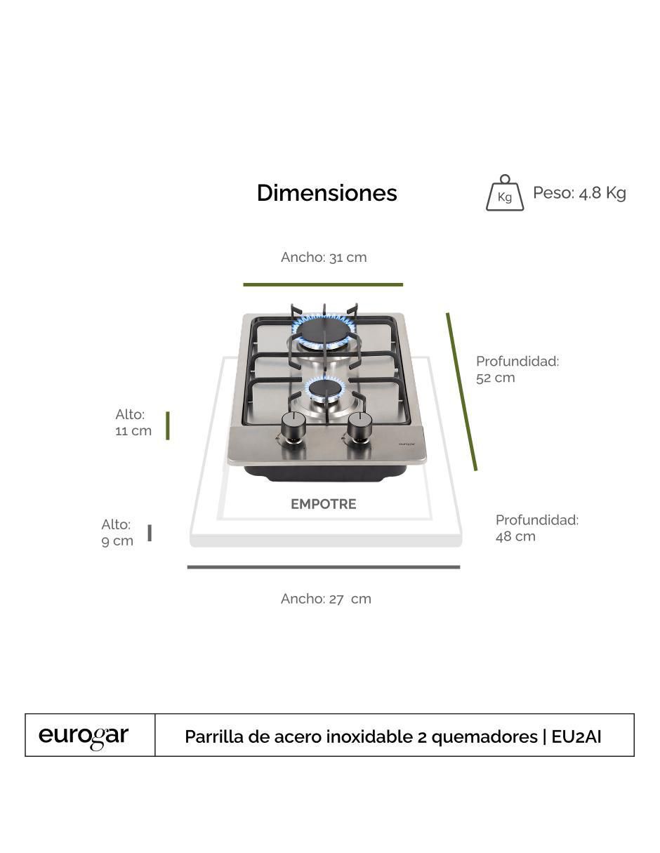 Parrilla a gas lp empotrable 6