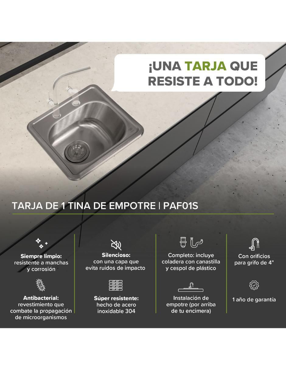Tarja 1 tina de acero inoxidable PAF01S 3