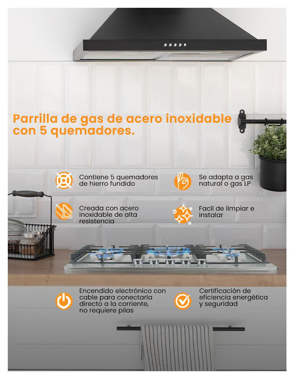 Parrilla a gas lp empotrable 4