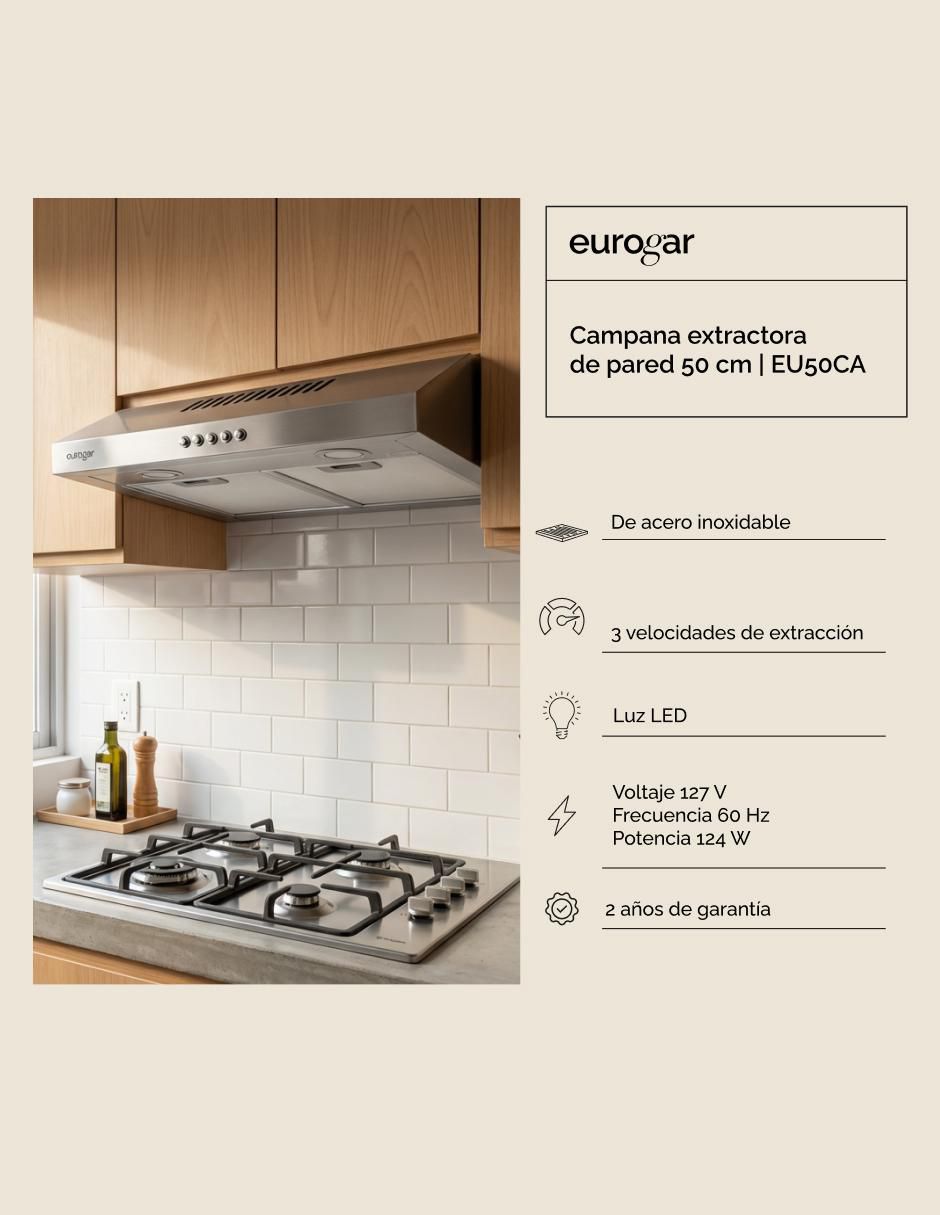 Campana de pared EU50CA de acero inoxidable 3