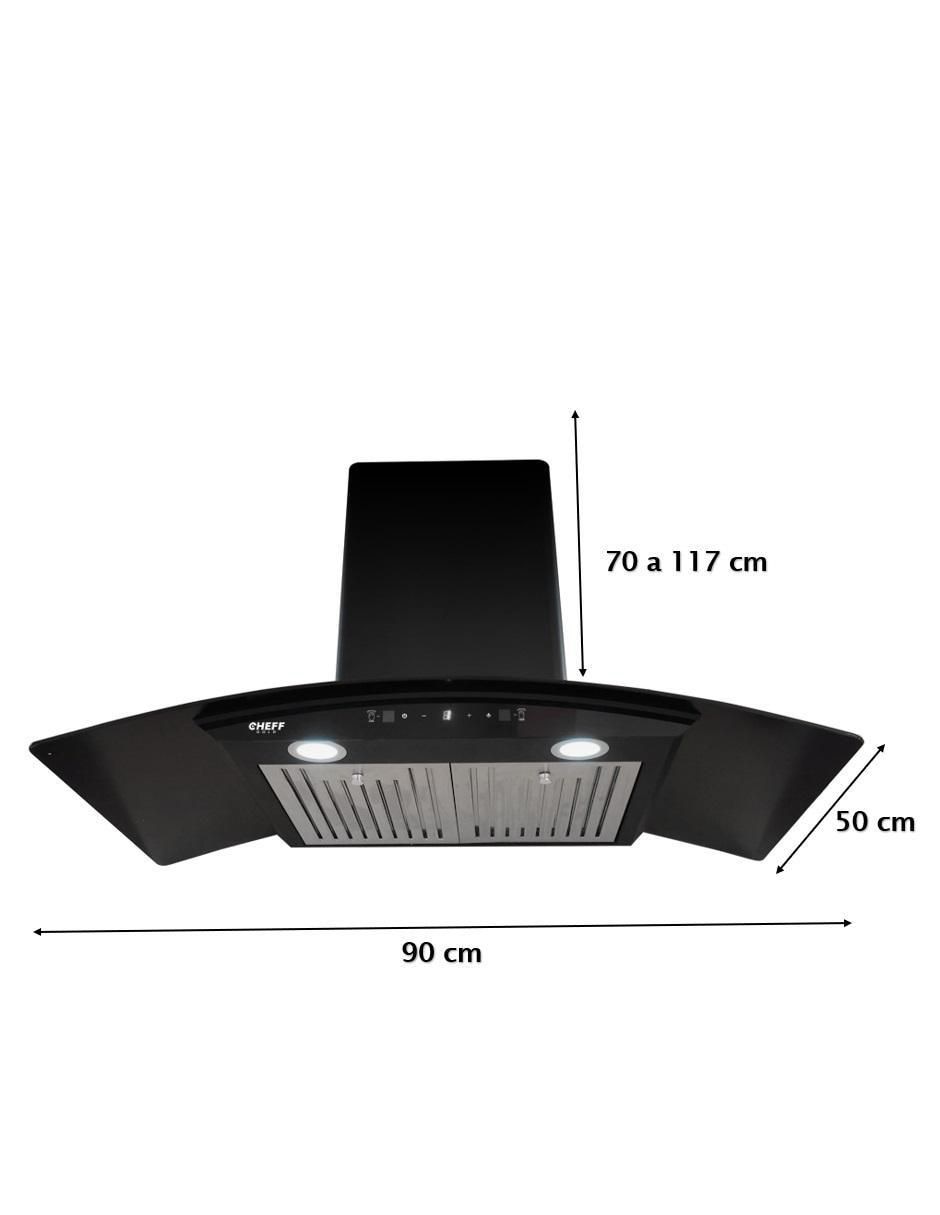 Campana de pared Isabel 90 Black de acero inoxidable 3