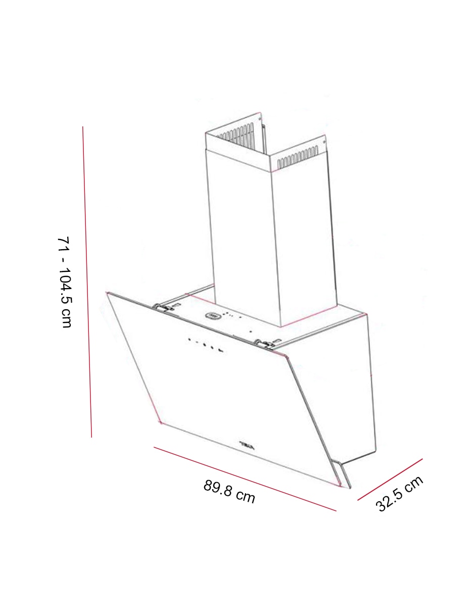 Campana de pared DVN 94030 TCL BK de cristal templado 6
