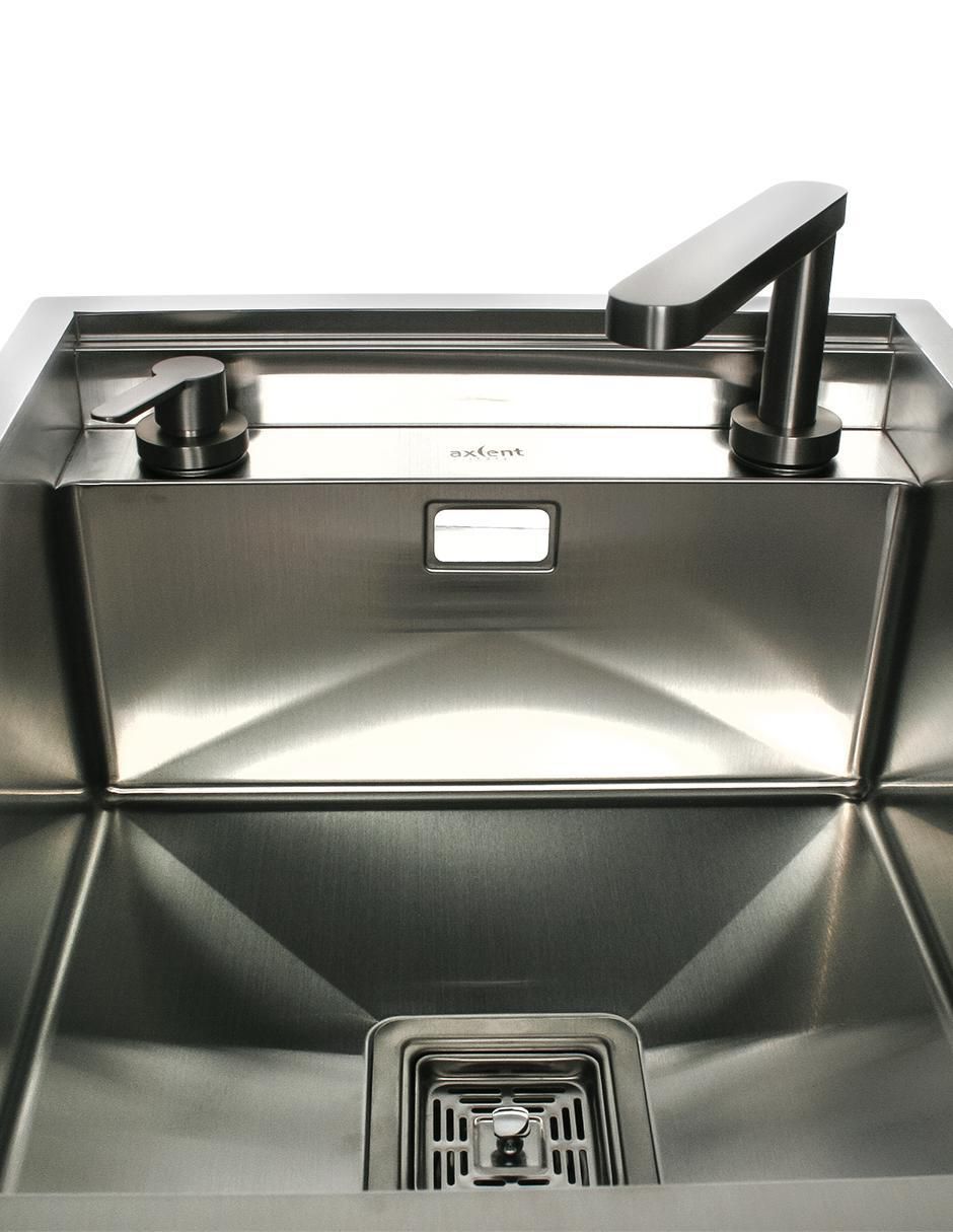 Tarja de acero inoxidable con escurridor derecho NICOLLE 3