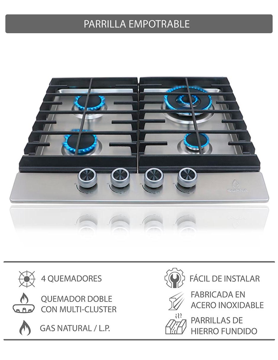 Parrilla a gas lp empotrable 4