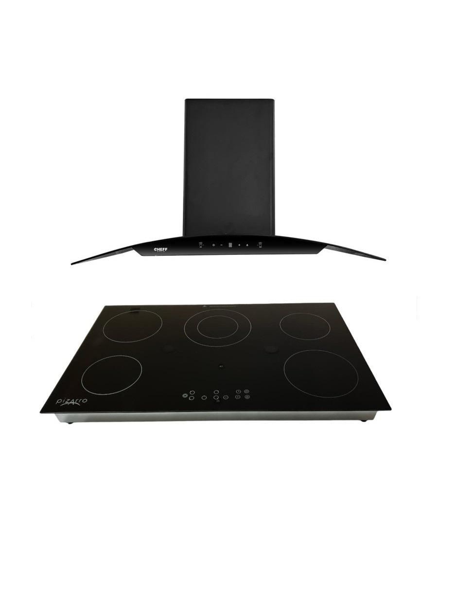 Combo campana de cocina Cheff Induction de acero inoxidable Combo campana de cocina Cheff Induction de acero inoxidable