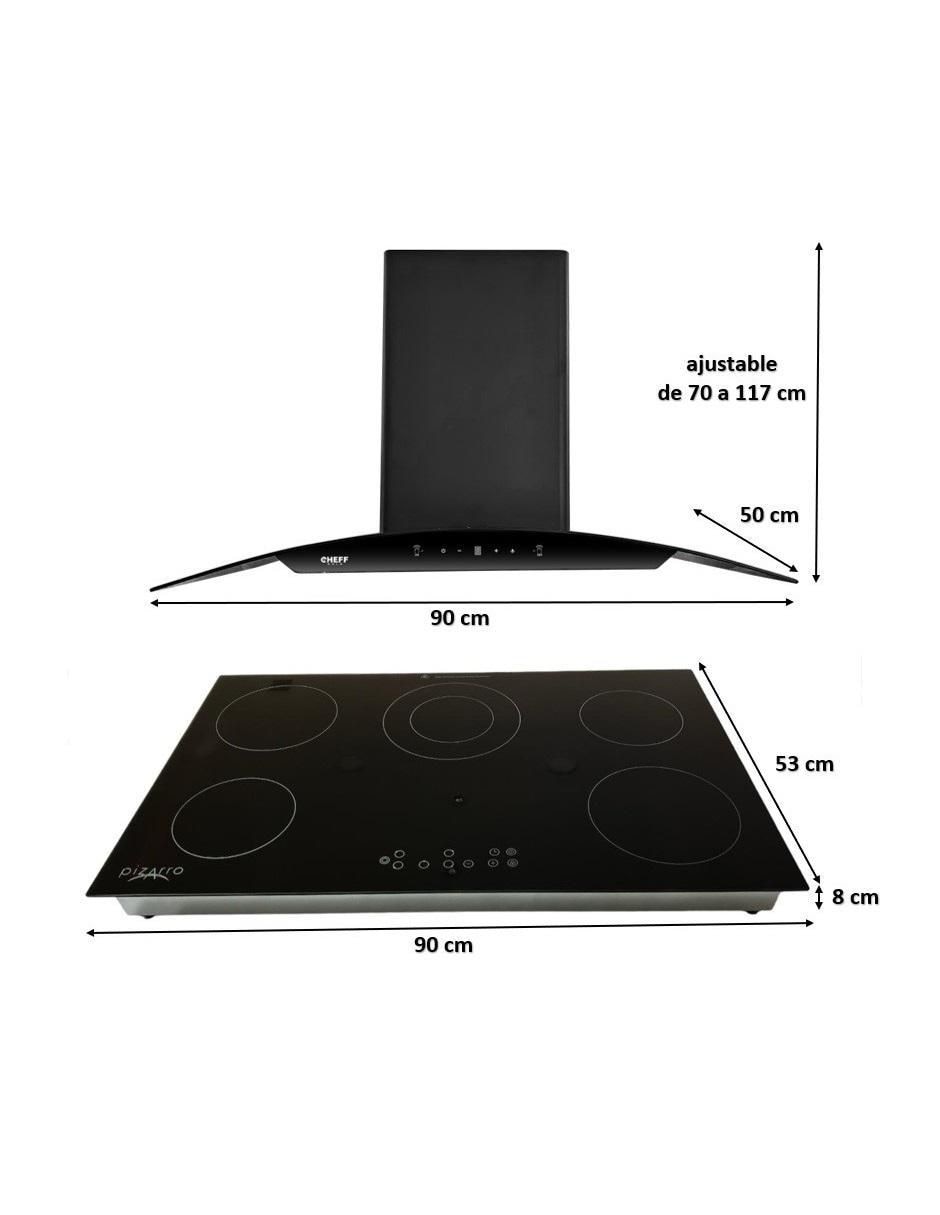 Combo campana de cocina Cheff Induction de acero inoxidable 3