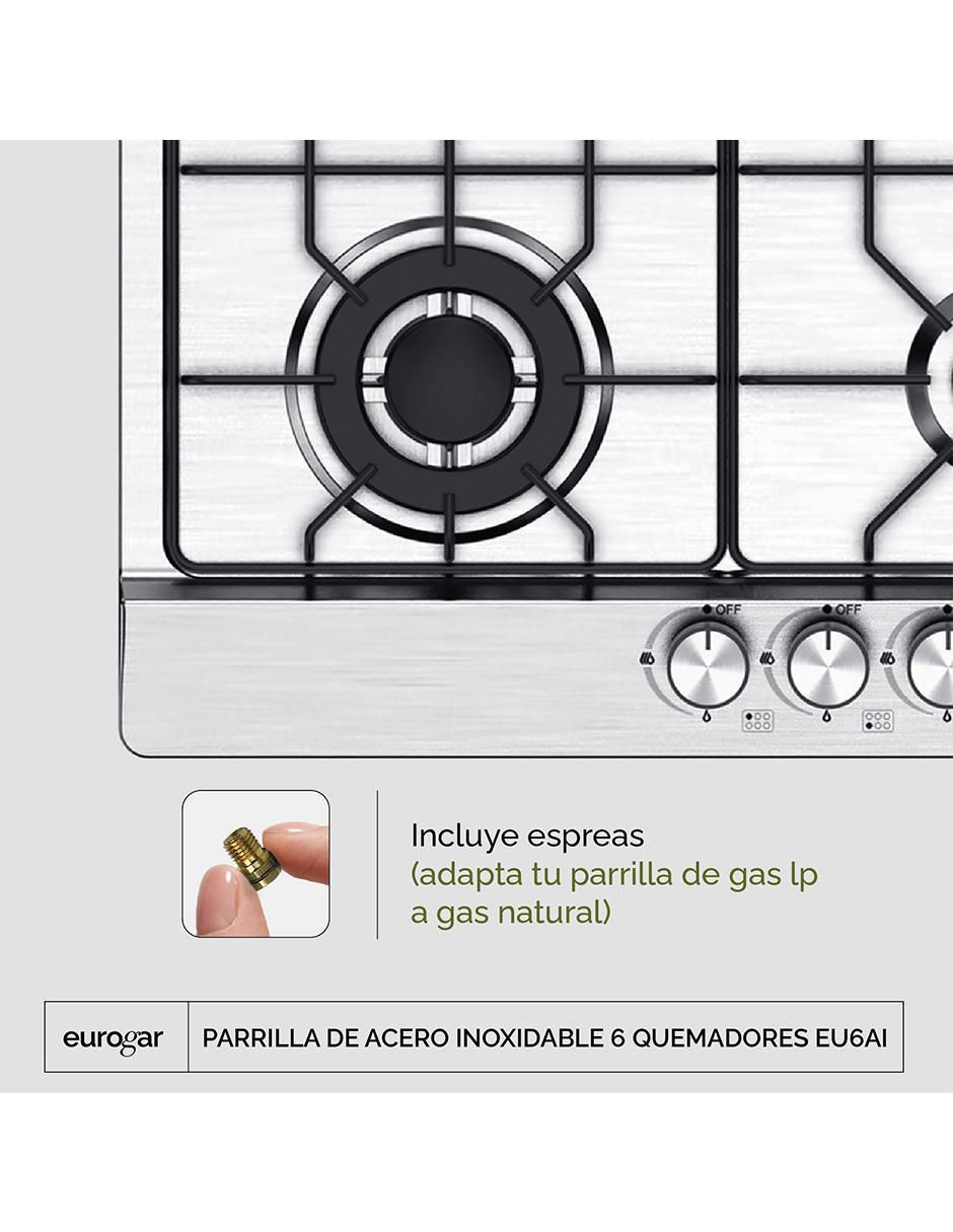 Parrilla a Gas LP empotrable 8