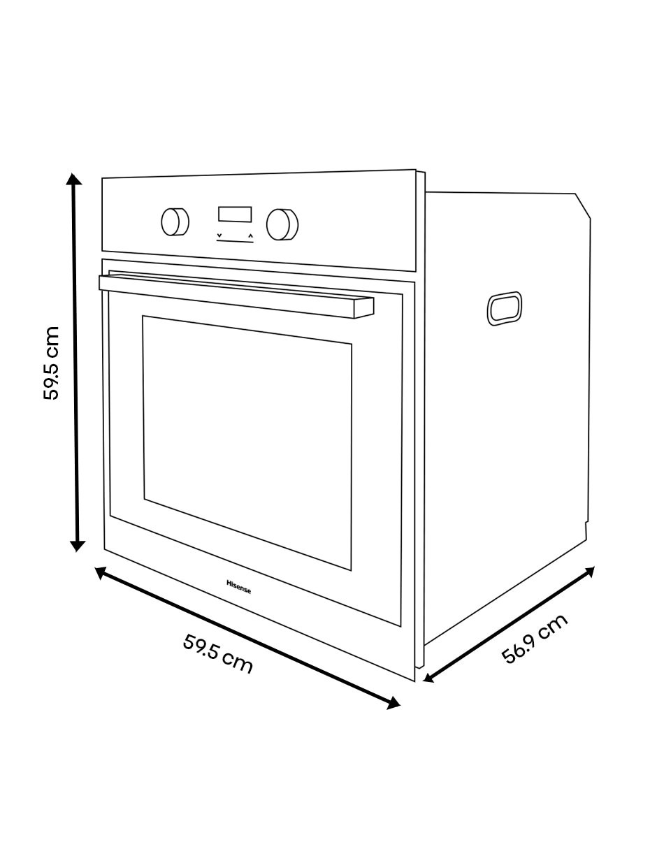 Horno a gas natural HGO602BS capacidad 1.9 pies 7