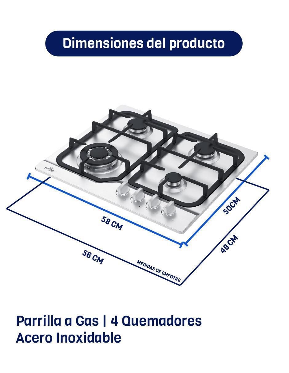 Parrilla a gas lp empotrable 7