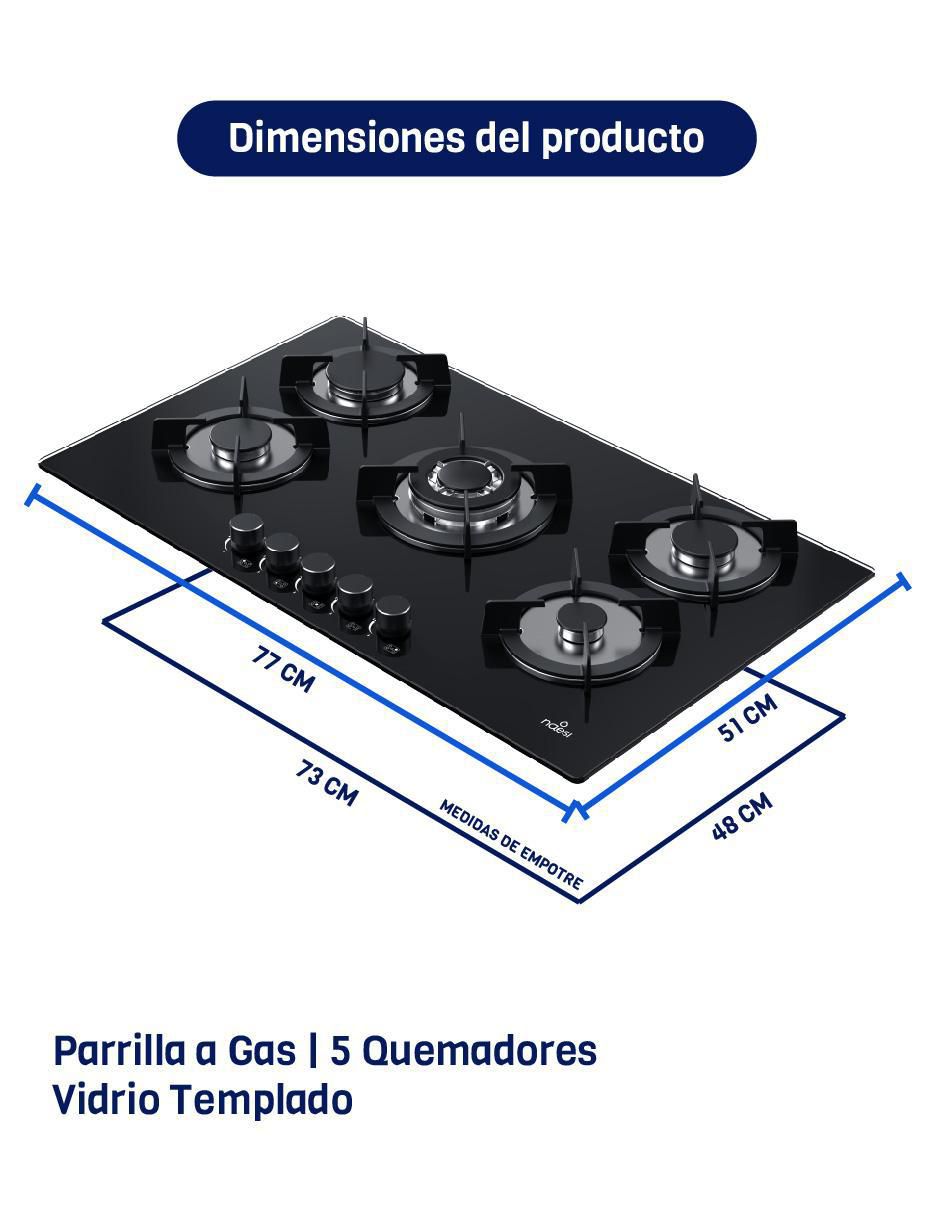 Parrilla a gas lp empotrable 6