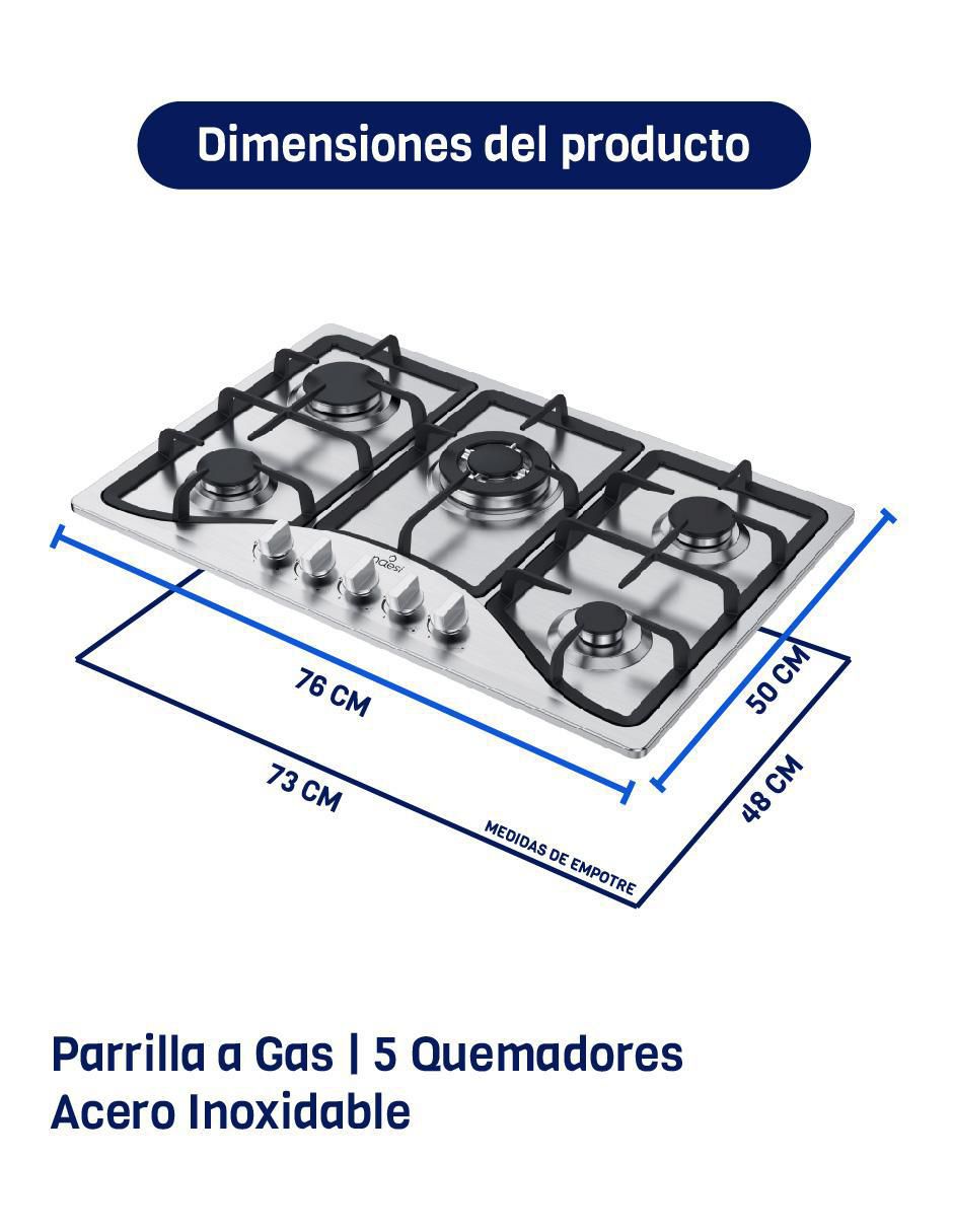 Parrilla a gas lp empotrable 7