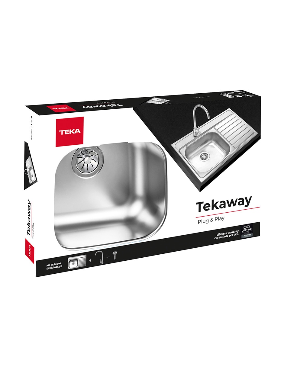 Tarja de acero inoxidable con escurridor derecho TEKAWAY800.5101C1EDMNI 6