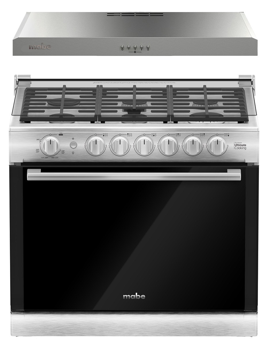 Combo estufa empotrable a Gas LP Estufa: 80 cm. Campana: 79.8 cm XOC80750CMPUV80 de 6 quemadores + Campana