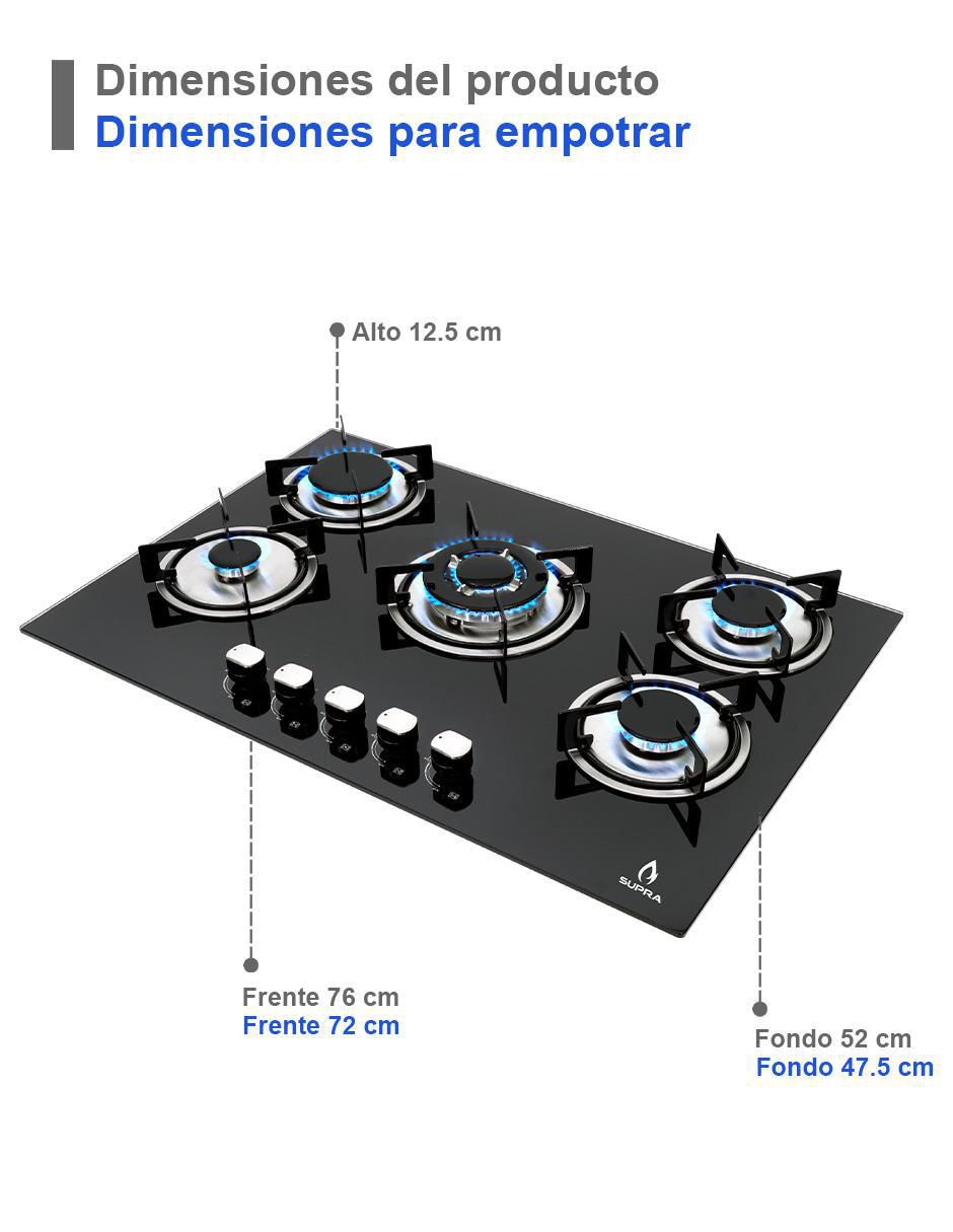 Parrilla a gas lp empotrable 9