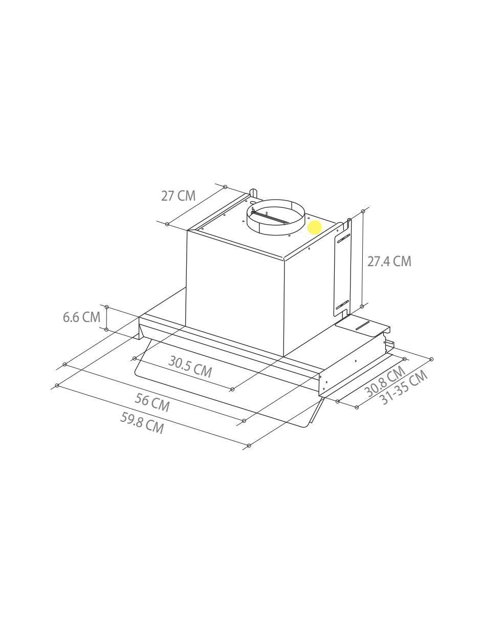 Campana de pared POLLUX.AC60 de acero inoxidable 3