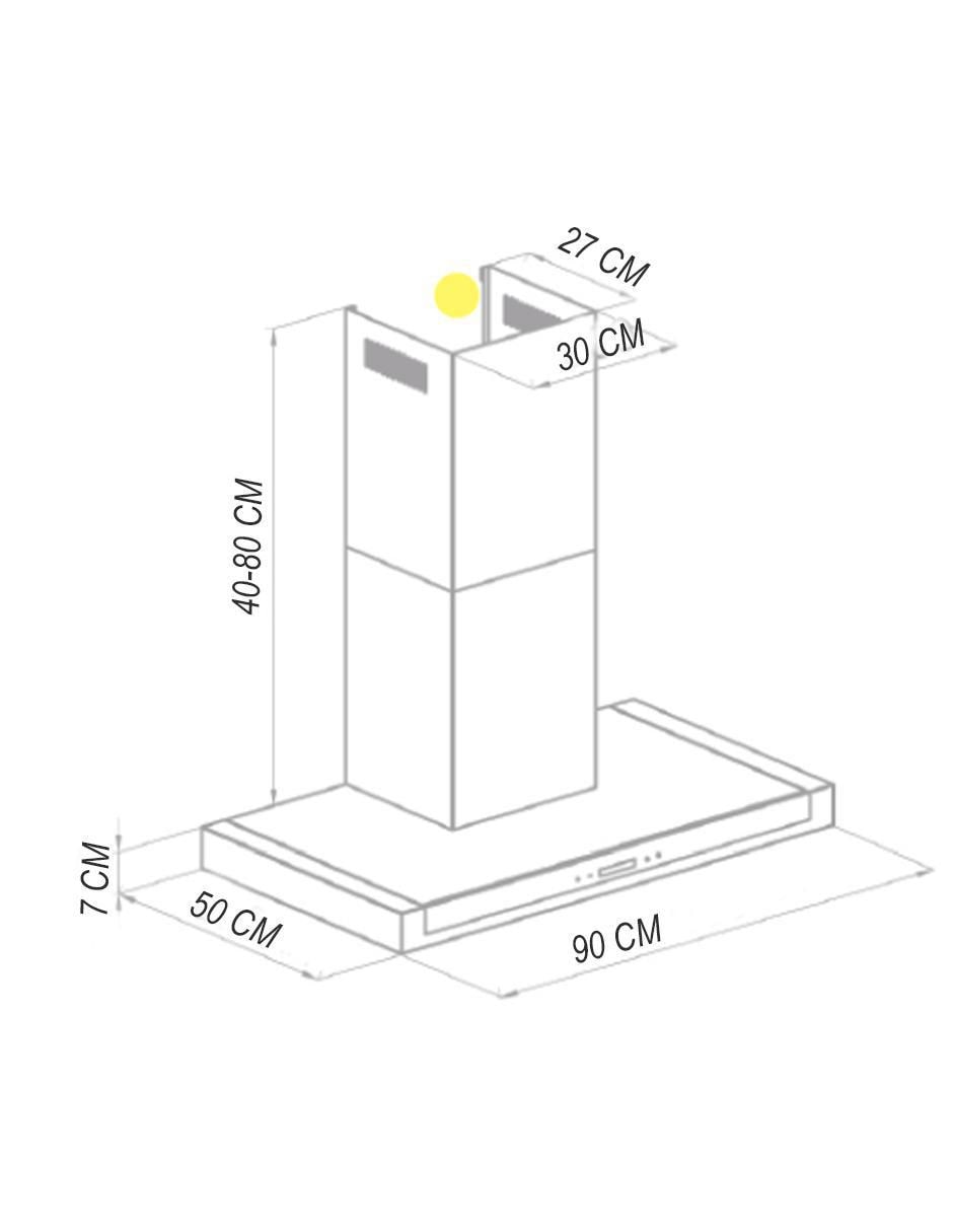 Campana de pared ORION.AC90 de cristal templado 3