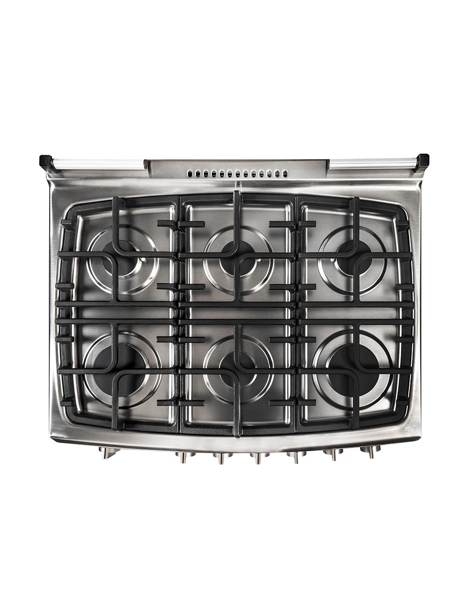 Combo estufa empotrable a Gas natural/lp Estufa 79 cm; Campana 76 cm; Microondas 51.3 cm EMGG8660+MWG11X+TMX76 de 6 quemadores + Campana 5