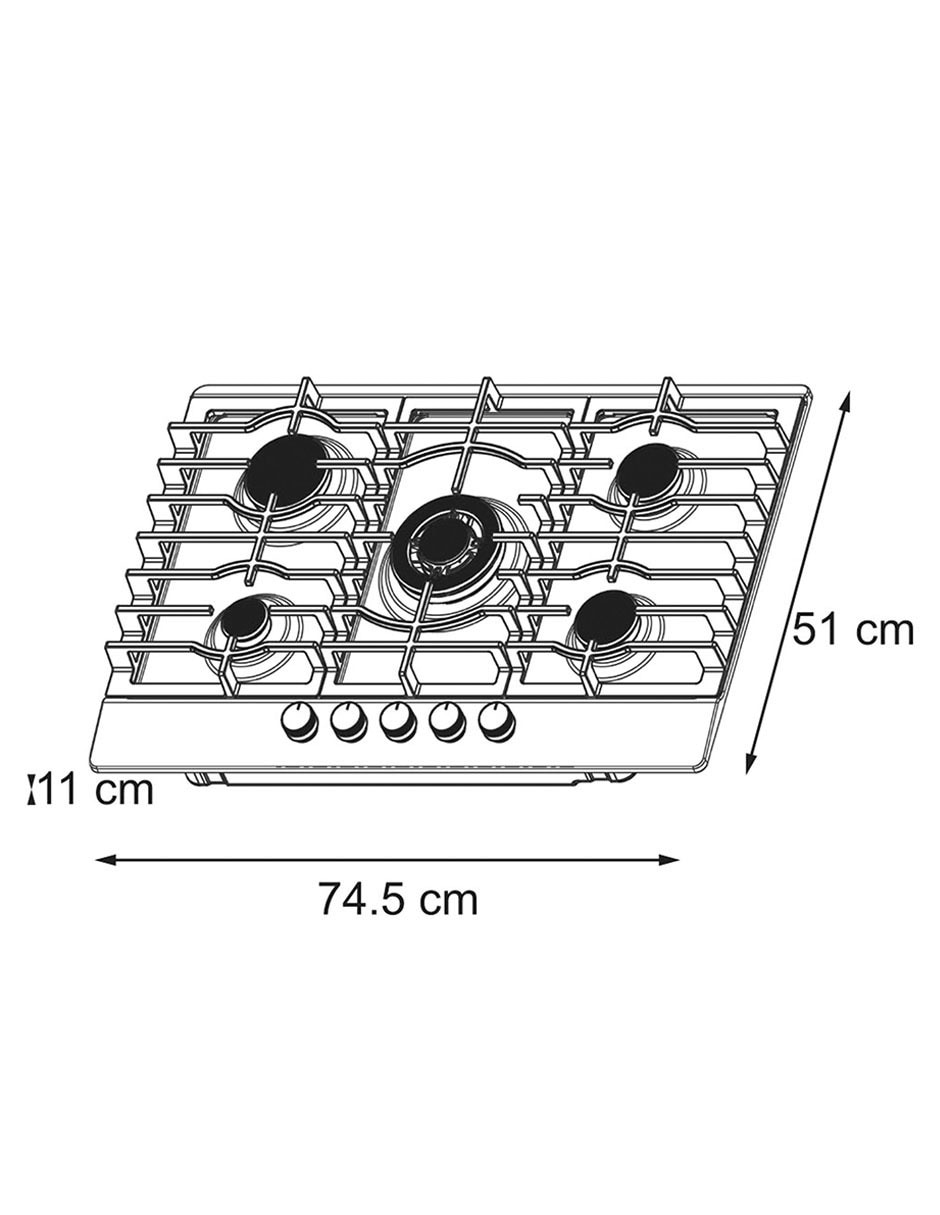Parrilla a gas lp empotrable 2