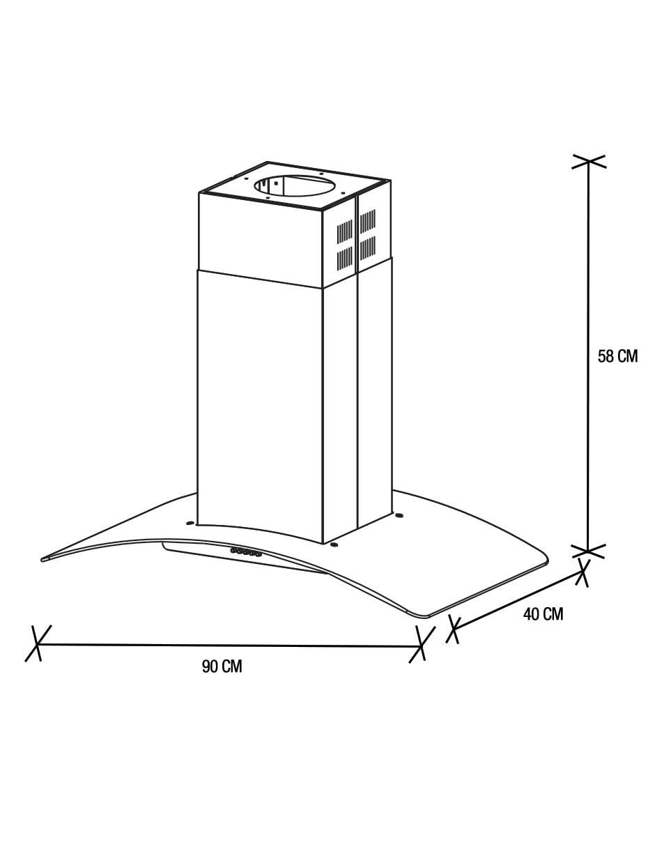 Campana de pared CMK-90P de acero inoxidable 2